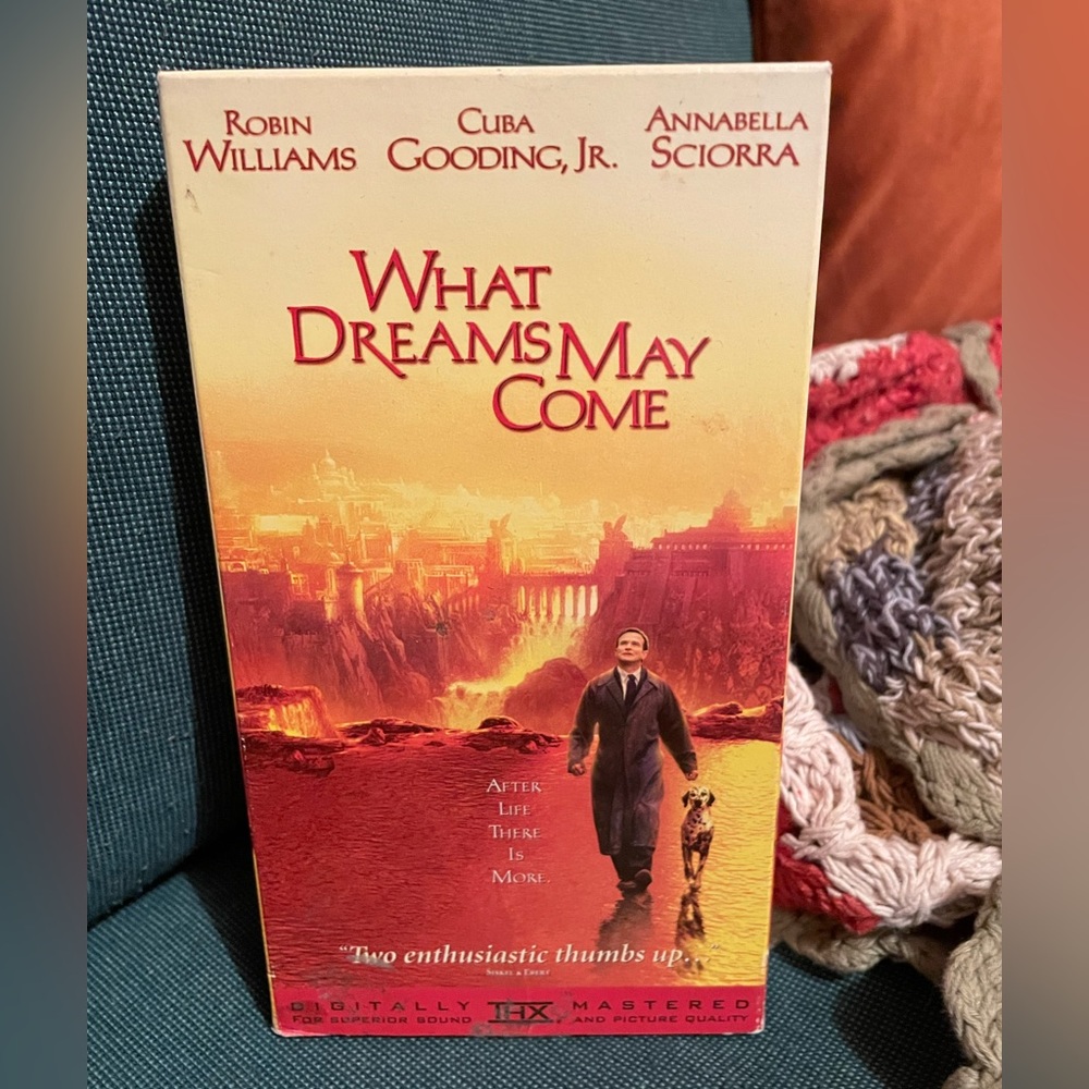 🛌 Vintage What Dreams May Come 1998 Robin Williams Cuba Gooding Jr. THX VHS 📼